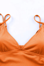 Drawstring Plunge One-Piece Swimwear - Ladyez