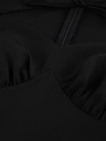 Cutout Front Puff Sleeve Dress