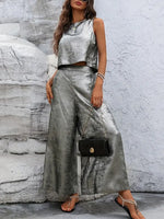Round Neck Tank and Pants Set