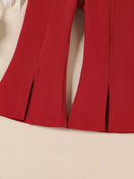 Children's Ruffle Trim Top and Flare Leg Pants Set