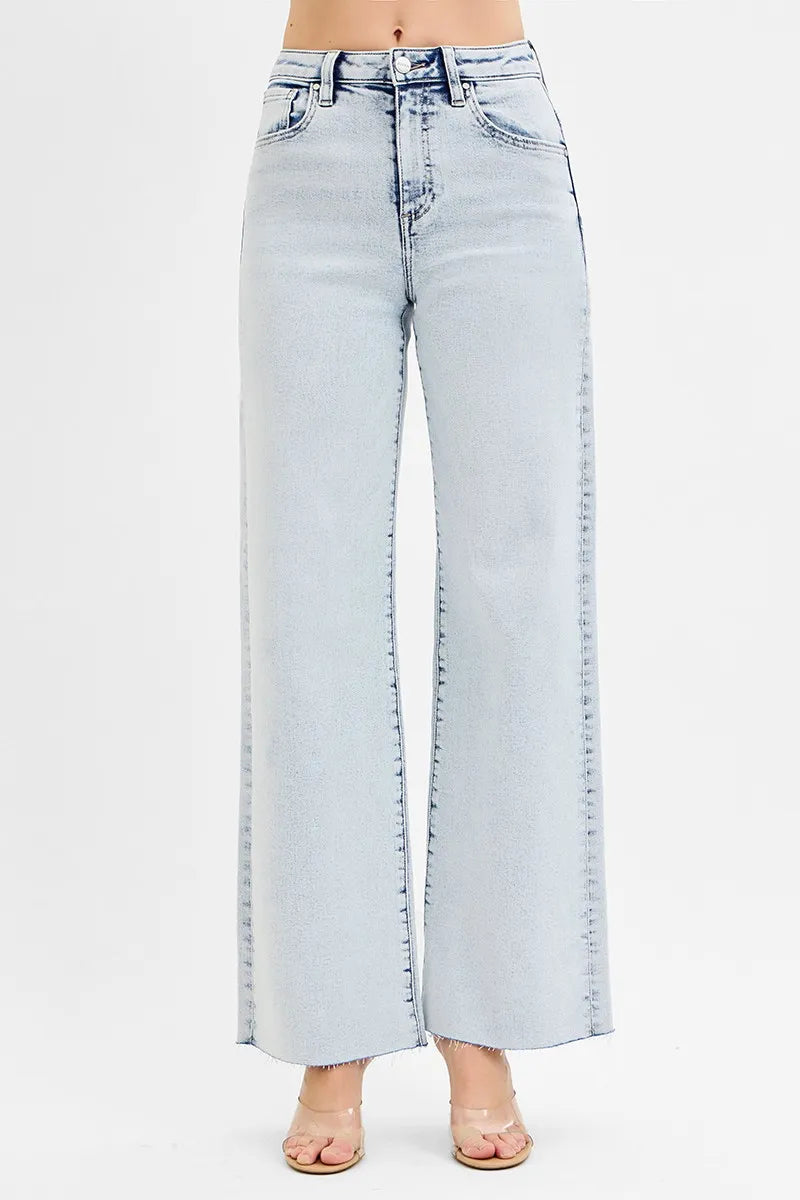 RISEN Full Size High Rise Wide Leg Jeans Plus Size - Ladyez