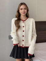 Heart Button Up Knit Cardigan