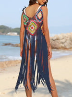 Fringe Spaghetti Strap Cover-Up - Ladyez