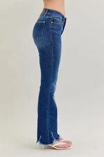 Judy Blue Full Size Mid-rise Non-distressed Hem Bootcut Jeans Plus Size - Ladyez