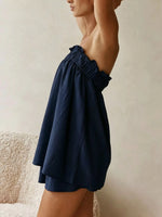 Full Size Strapless Top and High-Waisted Skirt Set Plus Size