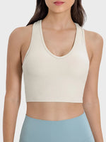 Millennia Scoop Neck Wide Strap Active Tank - Ladyez
