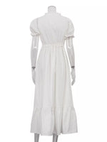 Tie Waist Puff Sleeve Maxi Dress