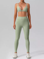 V-Neck Tank and High-Waisted Seamless Pants Active Set