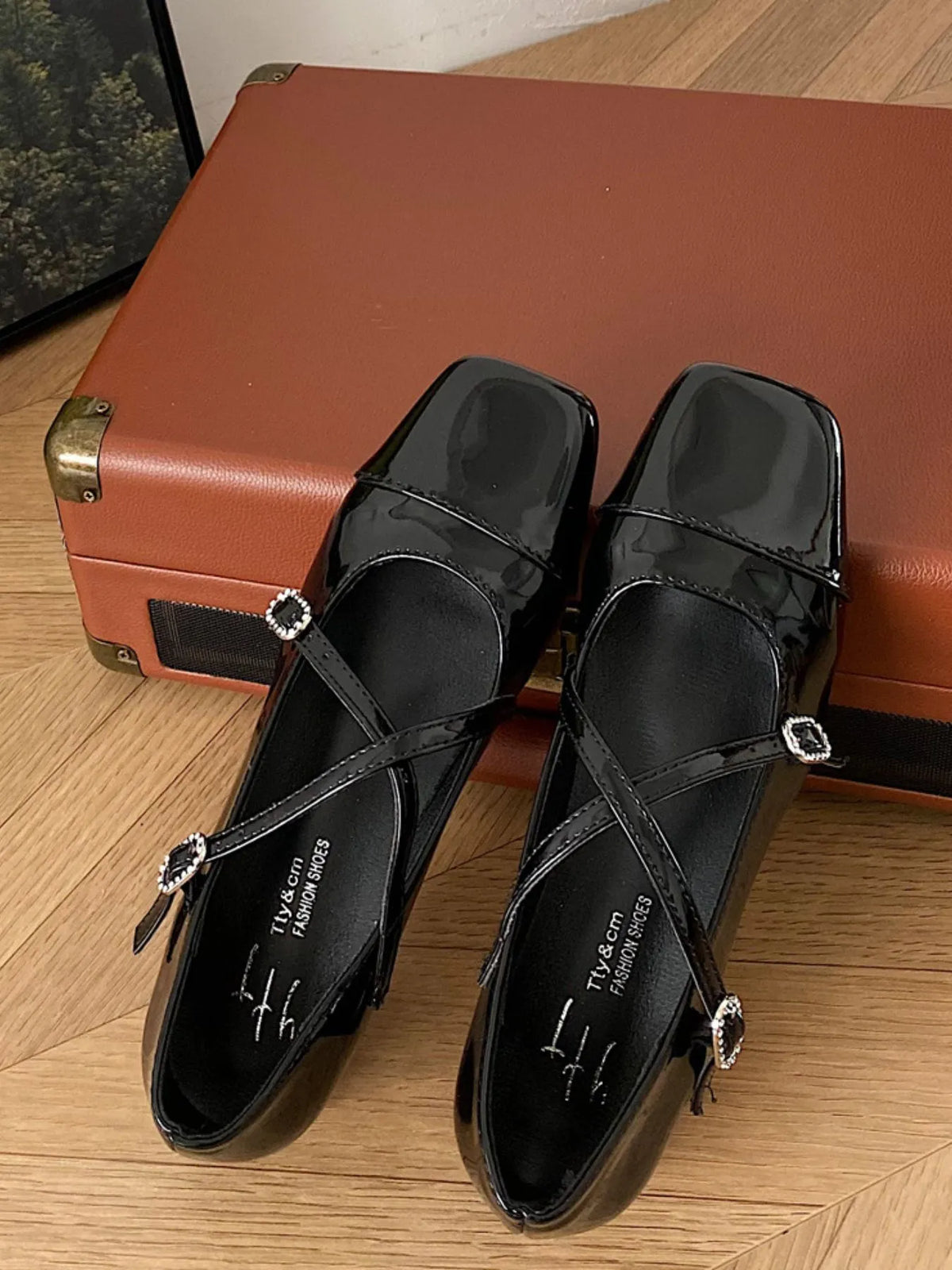 Square Toe Block Heels Mary Jane Shoes - Ladyez