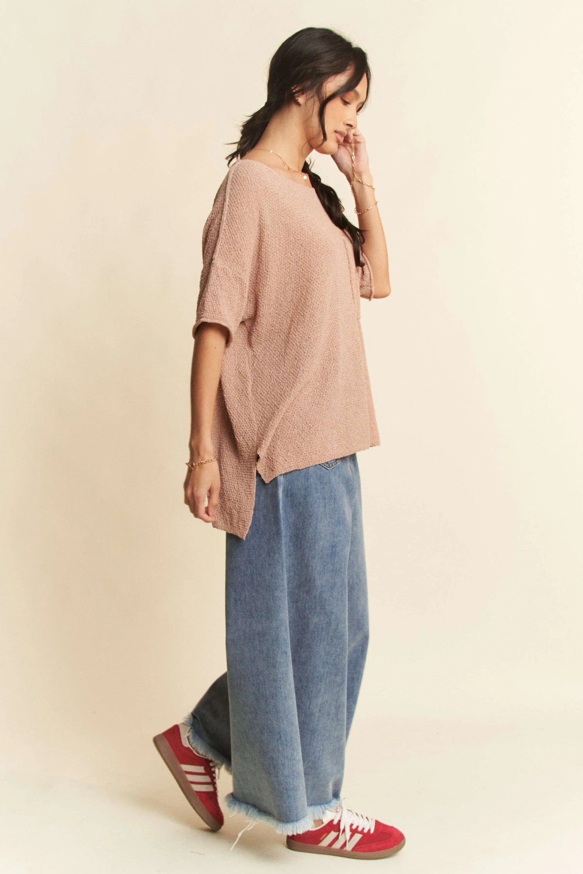 Davi & Dani Patch Pocket Wide Leg Culotte Jeans - Ladyez