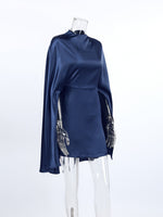 Mock Neck Cape Sleeve Mini Dress