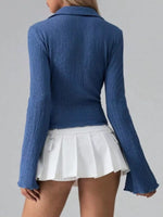 Button Up Flare Sleeve Shirt