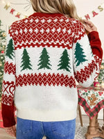 Christmas Tree Pattern Round Neck Sweater