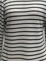 Striped Long Sleeve Texture Knit T-Shirt
