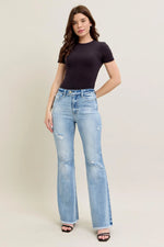 Judy Blue Full Size Hw Flare Jeans W/ Shield Pockets Plus Size - Ladyez