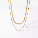 2 Piece 18K Gold-Plated Chain Necklace