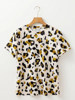 Leopard Print Short Sleeve T-Shirt - Ladyez