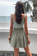 Devine Smocked Scoop Neck Mini Cami Dress - Ladyez