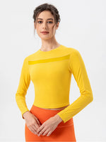 Round Neck Long Sleeve Active T-Shirt - Ladyez