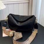 Vintage Style Wide Strap Crossbody Bag