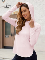 Long Sleeve Hooded Active Top - Ladyez