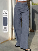 Striped Wide-Leg Jeans