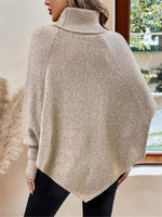 Cable Knit Turtleneck Cape Sweater
