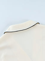 Contrast Trim Button Up Top and Pants Lounge Set