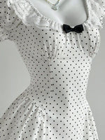 Lace Detail Polka Dot Mini Dress