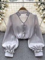 Sheer Floral Embellished Shirt