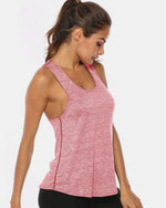 Full Size Scoop Neck Wide Strap Active Tank - Ladyez