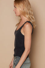 POL Ribbed Tank Top with Metallic Stud Detail - Ladyez