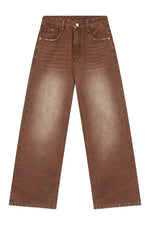 Wide Straight Jeans with Pockets