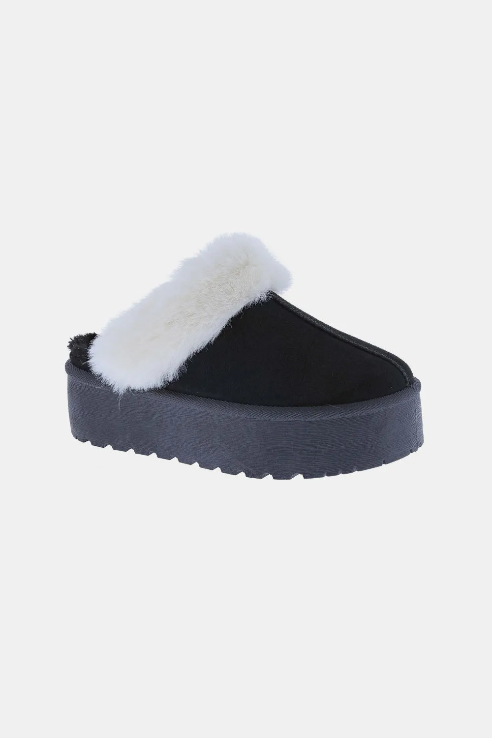 Weeboo Thick Bottom Fur Trim Snow Slippers - Ladyez