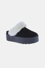 Weeboo Thick Bottom Fur Trim Snow Slippers - Ladyez
