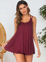 Scoop Neck Top and Shorts Lounge Set - Ladyez