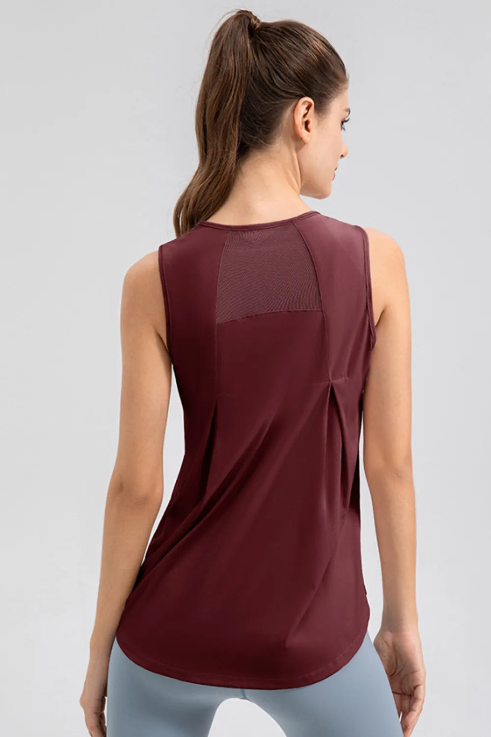 Round Neck Wide strap Active Tank - Ladyez