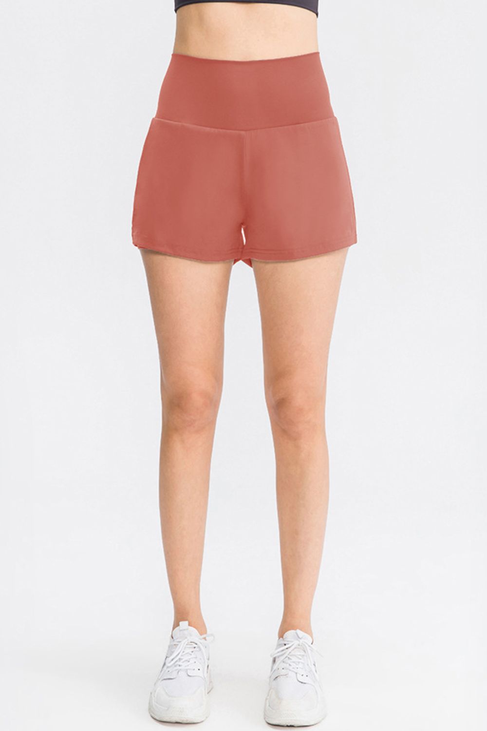 Wide Waistband Sports Shorts with Pockets - Ladyez