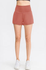 Wide Waistband Sports Shorts with Pockets - Ladyez