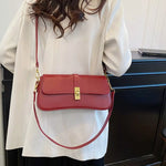 Rectangular Crossbody Bag with Golden Buckle