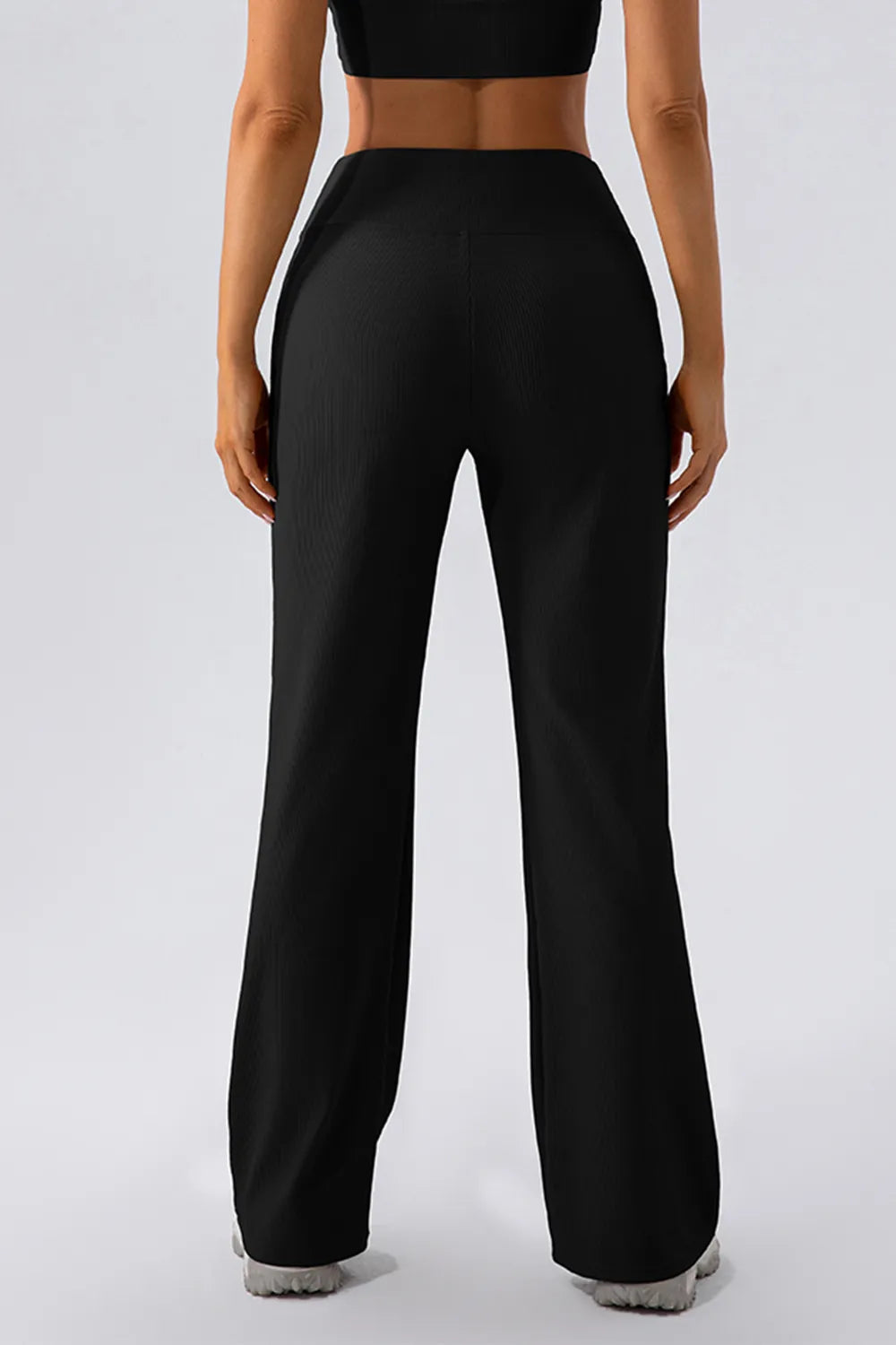 High Waist Straight Active Pants - Ladyez