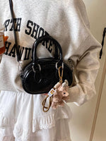 Embossed Pattern Top Handle Crossbody Bag