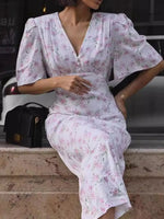 Floral Print Short Sleeve Dress