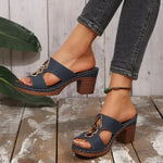 Open Toe Block Heel Sandals