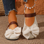 Bow Decor Round Toe Slip-Ons