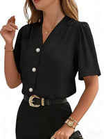 V-Neck Button-Down Shirt