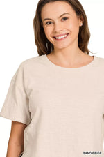 Zenana Cotton Slub Short Sleeve Tee