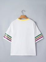Sequin Mardi Gras Half Sleeve T Shirt