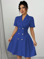 Double-Breasted Short Sleeve Dress