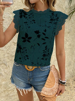 Lace Trim Sleeveless Blouse